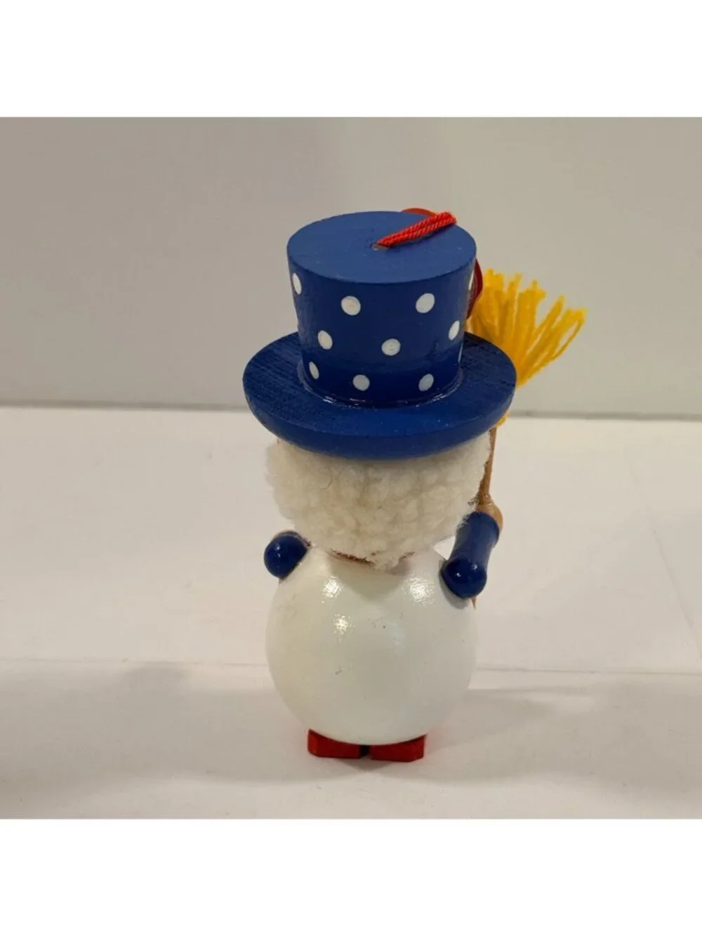 Vintage Steinbach Germany Wooden Snowman Christmas Ornament